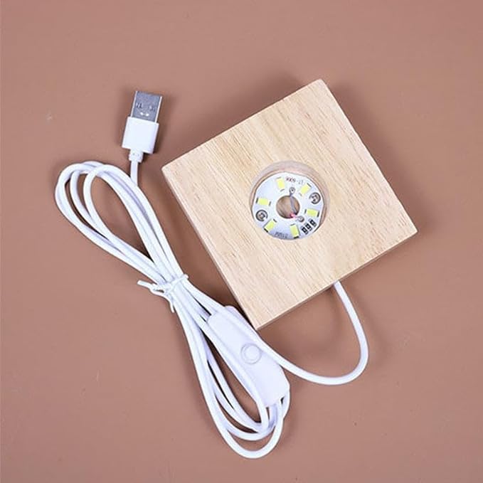 3D Crystal Cube Moon Ball with LED Night Lamp | Moon Figurine Glass Cube Decoration/Crystal Cube Laser Engraved with LED Warm Lighting 🌟 - Image 3